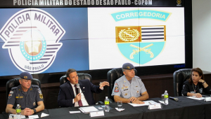 Coletiva de imprensa na sede do Copom sobre o caso Gritzbach e Cerimônia troca de comando da GCM