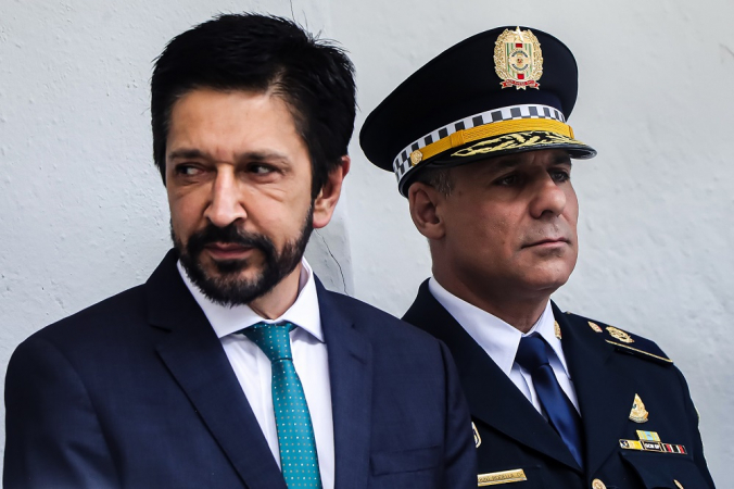 Il sindaco di San Paolo, Ricardo Nunes (MDB), partecipa alla cerimonia di cambio di comando della Guardia Civil Metropolitana (GCM), presso l'Accademia di Formazione sulla Sicurezza Urbana, nel quartiere di Belém, zona est di San Paolo, questo giovedì 16 Nunes ha annunciato il nome di Eliazer Rodella come nuovo comandante generale del GCM