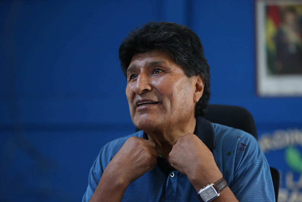 O ex-presidente da Bolívia, Evo Morales (2006-2019), durante uma entrevista à EFE