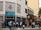 Fila no mutirão de emprego realizado pela Prefeitura de São Paulo no Cate Central da Avenida Rio Branco