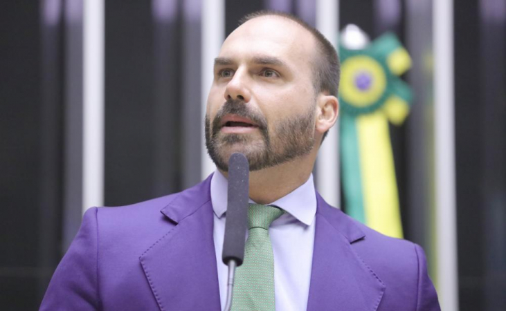 O deputado federal Eduardo Bolsonaro no plenário da Câmara dos Deputados