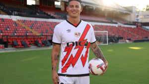 James Rodrígeuz em sua apresentação no Rayo Vallecano