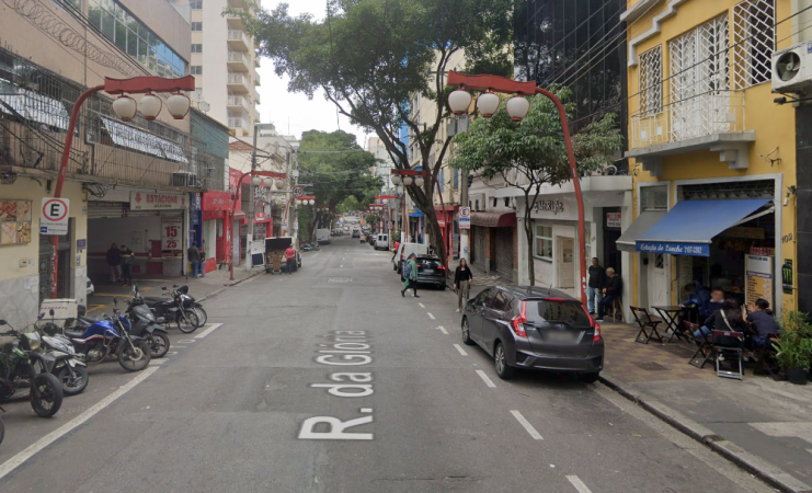 Imagem da rua da Glória, na Liberdade