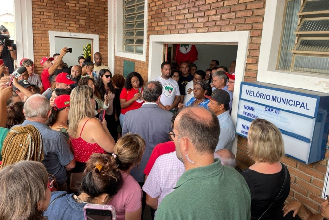 Wake di Valdir do Nascimento e Gleison Barbosa de Carvalho, membri del MST uccisi in un massacro nell'insediamento di Tremembé