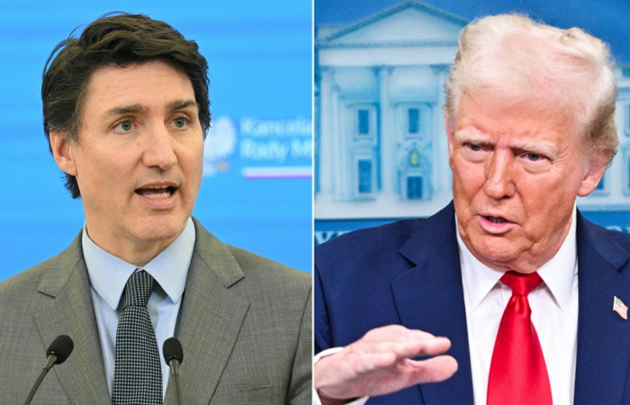 Trudeau e Donald Trump em montagem