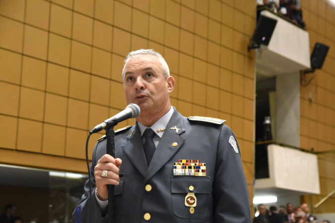 O deputado estadual Capitão Telhada no plenário da Alesp