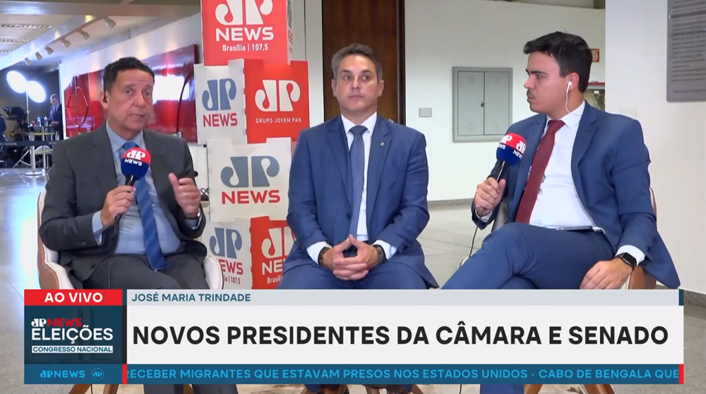 O deputado federal Coronel Zucco fala com a Jovem Pan News após as eleições no Congresso