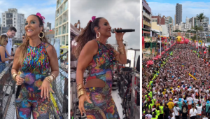 Ivete Sangalo comanda o bloco Coruja, no circuito Barra-Ondina do Carnaval de Salvador