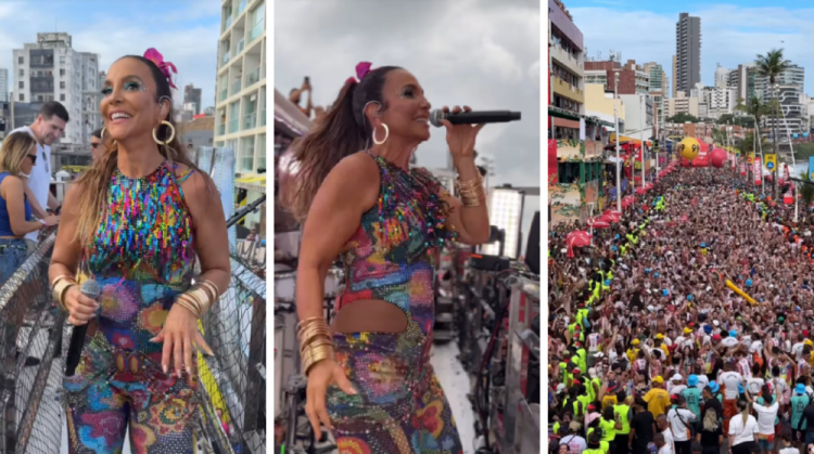 Ivete Sangalo comanda o bloco Coruja, no circuito Barra-Ondina do Carnaval de Salvador