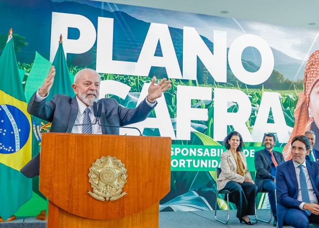 Presidente da República, Luiz Inácio Lula da Silva, durante o lançamento do Plano Safra