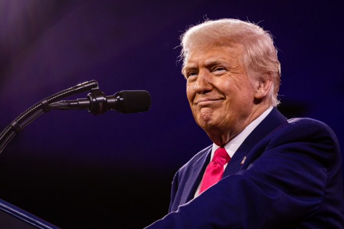 O presidente dos EUA, Donald Trump, discursa no último dia da Conferência de Ação Política Conservadora (CPAC), em National Harbor, Maryland