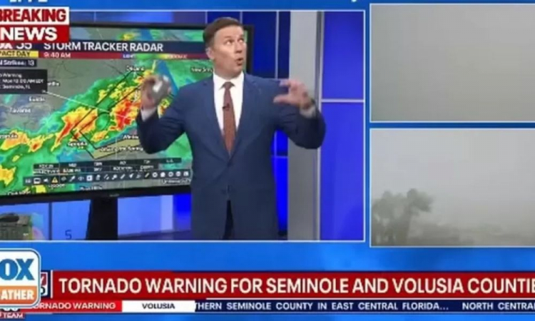 Tornado atinge emissora da Flórida durante transmissão ao vivo