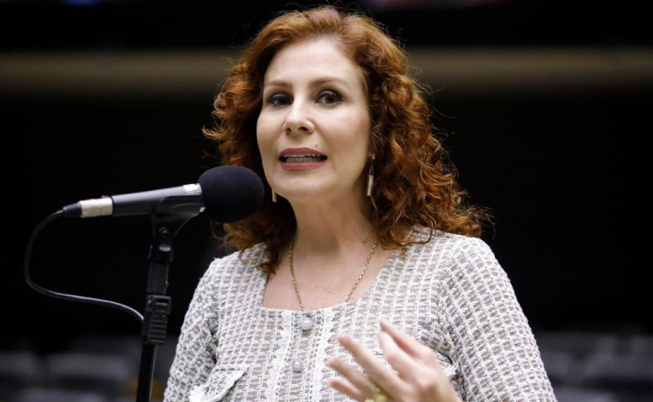 Carla Zambelli no plenário da Câmara dois Deputados