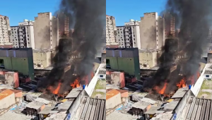 Incêndio atinge casas na região da Cracolândia, no centro de SP