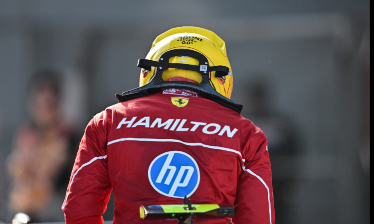 Ferrari's British driver Lewis Hamilton leaves his car after the qualifying session of the Formula One Chinese Grand Prix at the Shanghai International Circuit in Shanghai on March 22, 2025.