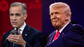 Donald Trump, e o novo primeiro-ministro do Canadá, Mark Carney,