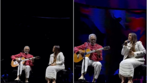 Preta Gil se declara a Gilberto Gil após cantar ‘Drão’ de mãos dadas com o pai: ‘Sentir na pele tudo o que vivemos’