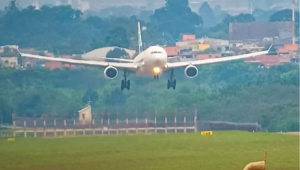 avião aterrisando em guarulhos