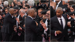 Denzel Washington discute com fotógrafo no tapete vermelho de Cannes