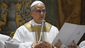 Leão XIV em primeira missa como papa