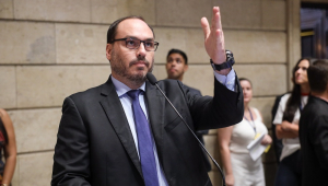 O vereador Carlos Bolsonaro na Câmara do Rio de Janeiro