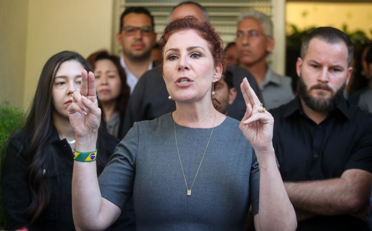 Coletiva com a deputada federal Carla Zambelli (PL-SP) na capital paulista