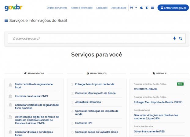 Interface do Gov.br