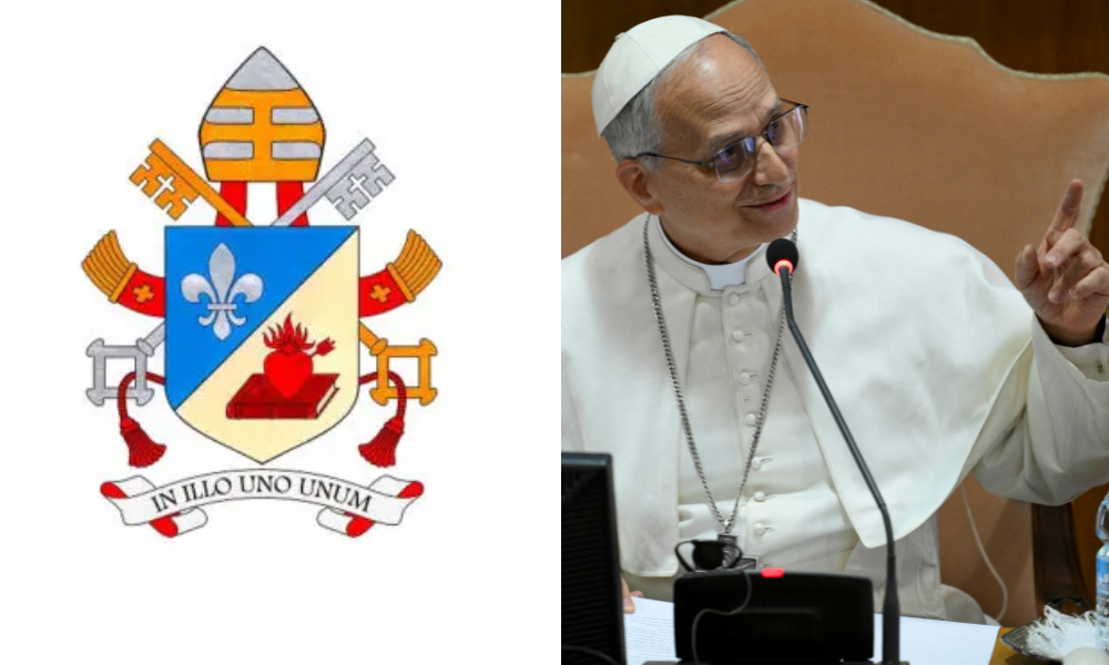Vaticano divulga brasão do papa Leão XIV com seu lema episcopal