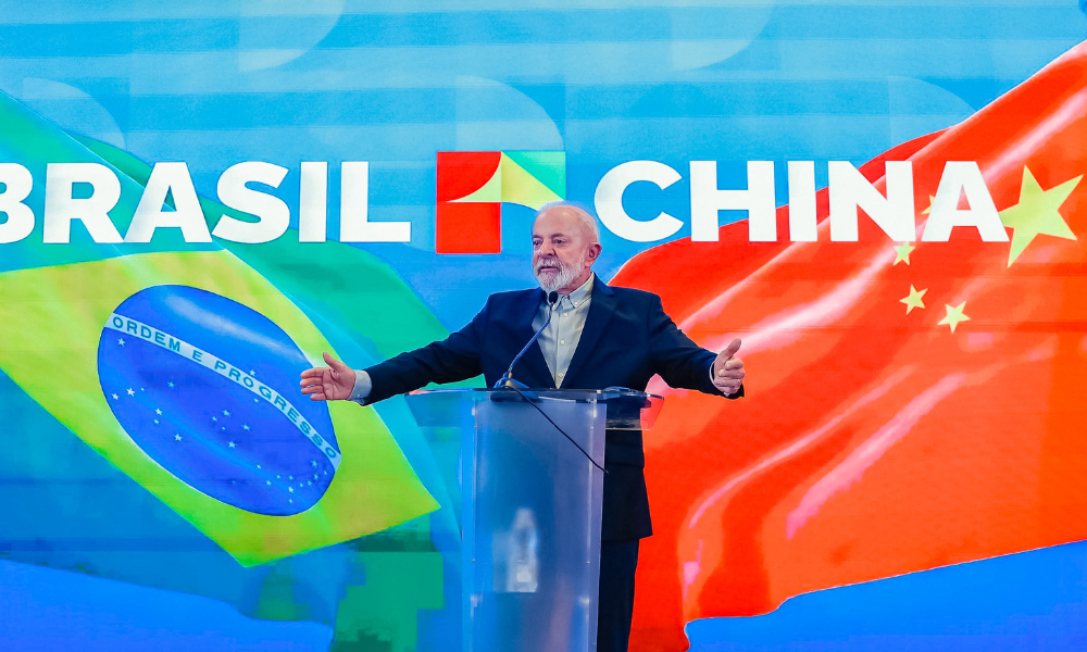 Presidente da República, Luiz Inácio Lula da Silva, durante coletiva de imprensa. Pequim