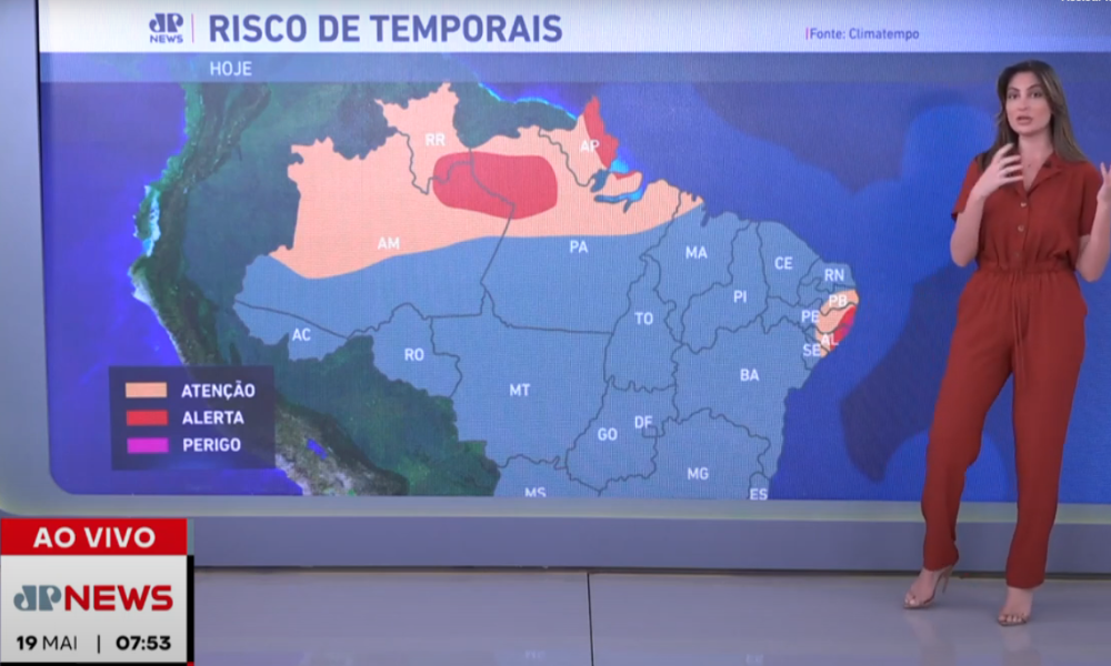 Região Nordeste tem risco para temporais nesta segunda