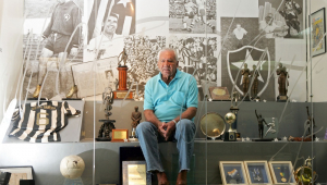 Nilton Santos, em General Severiano, sede do Botafogo