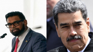 Presidente da Guiana, Irfaan Ali, e presidente da Venezuela, Nicolás Maduro
