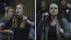 As vereadoras Zoe Martínez e Janaina Paschoal discutem na Câmara Municipal de São Paulo