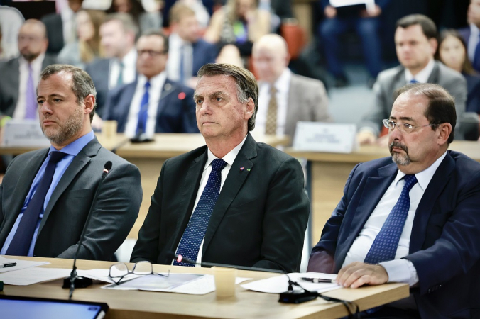 O ex-presidente Jair Bolsonaro durante depoimento no STF