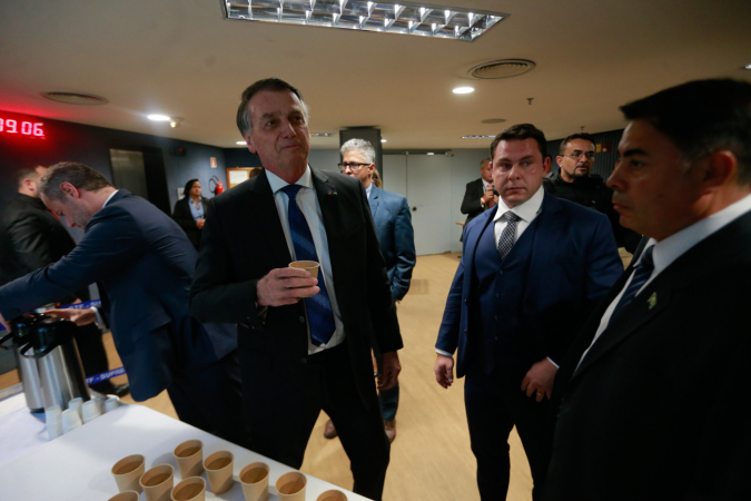 O ex-presidente da República, Jair Messias Bolsonaro (PL), visto momentos antes do depoimento presencial na sala de sessões da Primeira Turma do Supremo Tribunal Federal