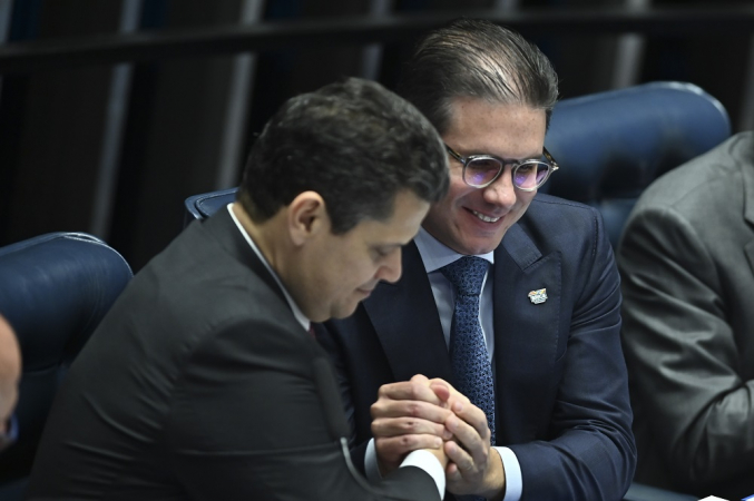 Presidente do Senado, Senador Davi Alcolumbre e Deputado Hugo Motta, presidente da Câmara dos Deputados