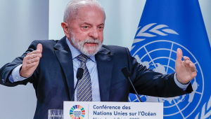 09.06.2025 - Sessão de abertura da III Conferência das Nações Unidas sobre os Oceanos (UNOC 3) Presidente da República, Luiz Inácio Lula da Silva, durante sessão de abertura da III Conferência das Nações Unidas sobre os Oceanos (UNOC 3). Port Lympia, Nice - França. Foto: Ricardo Stuckert / PR