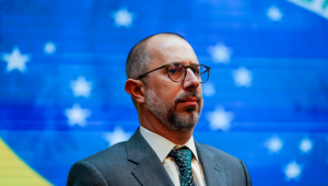 O ministro da Controladoria-Geral da União, Vinicius Marques de Carvalho, participa da abertura do encontro Integridade em Foco Foto: Fabio Rodrigues-Pozzebom/ Agência Brasil