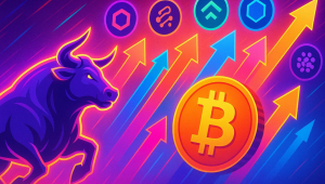 Imagem de touro e bitcoin