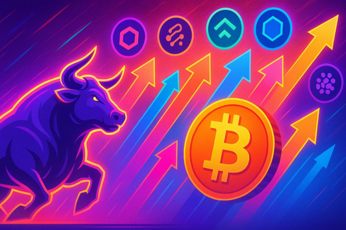 Imagem de touro e bitcoin