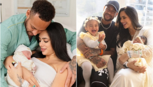Neymar e Bruna Biancardi compartilham primeiras fotos da filha Mel na maternidade