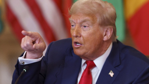 O presidente dos Estados Unidos, Donald Trump, durante reunião com líderes africanos na Casa Branca, em Washington, DC