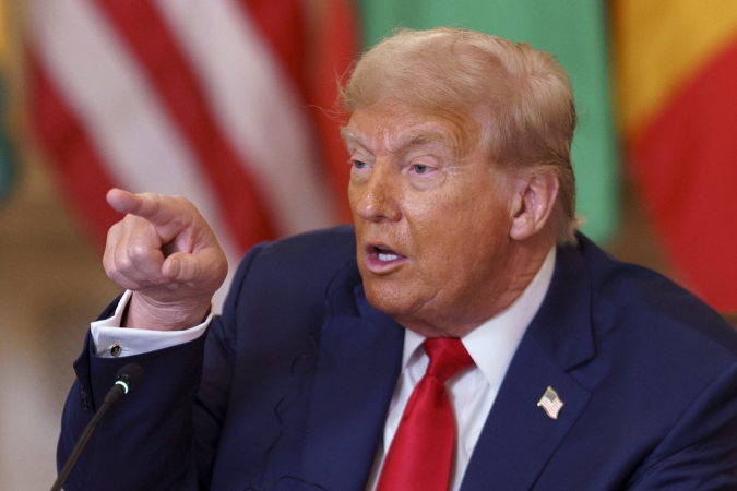 O presidente dos Estados Unidos, Donald Trump, durante reunião com líderes africanos na Casa Branca, em Washington, DC