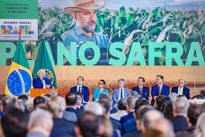 Presidente da República, Luiz Inácio Lula da Silva, durante cerimônia de lançamento do Plano Safra 2023/2024.