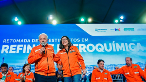 Presidente da República, Luiz Inácio Lula da Silva, durante Cerimônia de Anúncio de Investimentos da Petrobras em Refino e Petroquímica no Rio de Janeiro