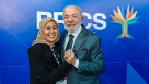 05.07.2025 - Encontro com a representantes da Aliança de Mulheres Empresáriasdo BRICS (WBA) 05.07.2025 - WBA Co-Chair da Indonésia, Irawati Hermawan e o Presidente da República, Luiz Inácio Lula da Silva, durante encontro com a representantes da Aliança de Mulheres Empresárias do BRICS (WBA), no Pier Mauá. Rio de Janeiro - RJ.