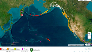 magen cedida pelo Serviço Meteorológico Nacional (NOAA) dos Estados Unidos e seu Sistema de Alerta de Tsunamis que mostra o ponto de origem do terremoto de magnitude 8,8 este março, na península russa de Kamchatka (Rússia) e as possíveis áreas de impacto de tsunami. Um terremoto de magnitude 8,8 frente às costas da península russa de Kamchatka gerou alertas de tsunami em vários países banhados pelo oceano Pacífico, entre o Japão e os territórios estaduais unidenses do Havaí e do Alasca. EFE/ NOAA /SOLO USO EDITORIAL/ SOLO DISPONIBLE PARA ILUSTRAR LA NOTICIA QUE ACOMPAÑA (CRÉDITO OBLIGATORIO)