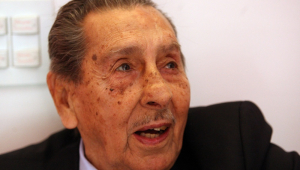 Alcídes Ghiggia em evento da Coca-Cola no bairro do Maracanã, zona norte do Rio de Janeiro