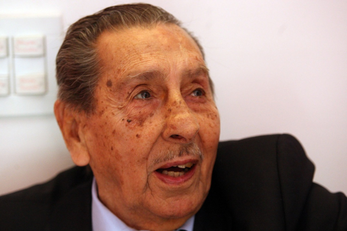 Alcídes Ghiggia em evento da Coca-Cola no bairro do Maracanã, zona norte do Rio de Janeiro