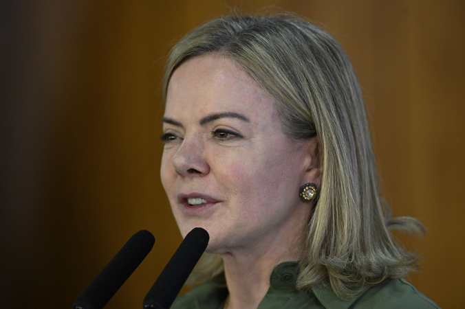 A ministra Gleisi Hoffmann